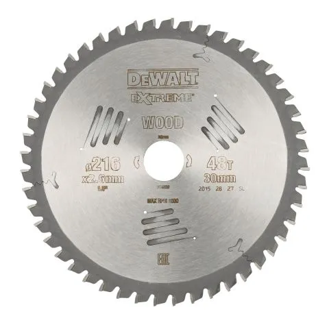 Endast denna vecka DT4320-QZ Dewalt Sågklinga 216 x 30 mm, 48T